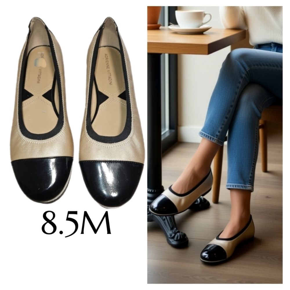 Adrienne Vittadini Gilsa Slip-On Comfort Leather Flats Size 8.5M